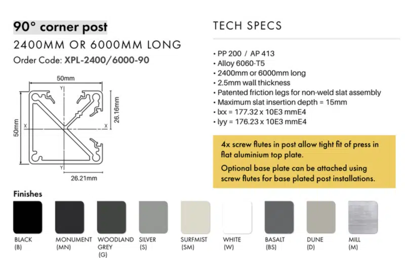 XPS - Post Corner - 6000mm - W - Image 2