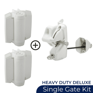 Single Gate - Hinge & Latch Kit - Heavy Duty White