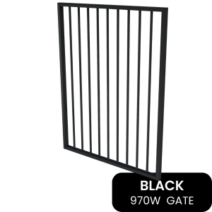 PoolSafe Gate – 970W x 1200H – Aluminium – Black