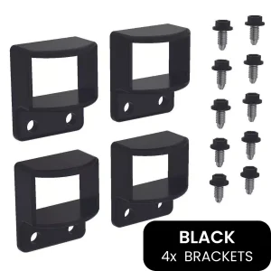 PoolSafe Fence Set - 4 Brackets incl. Tek Screws - Black