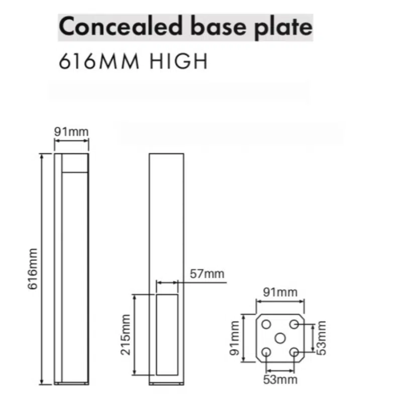 SEMI PRIVACY - Base Plate - 616H (91x91mm) - Image 2