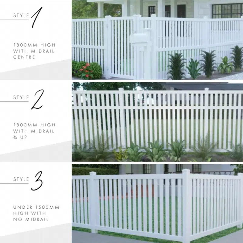 VERTICAL PALING: Fence Panel - 2338W x 1800H - Image 3