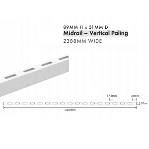 VERTICAL PALING: Midrail - 2388W - Image 2