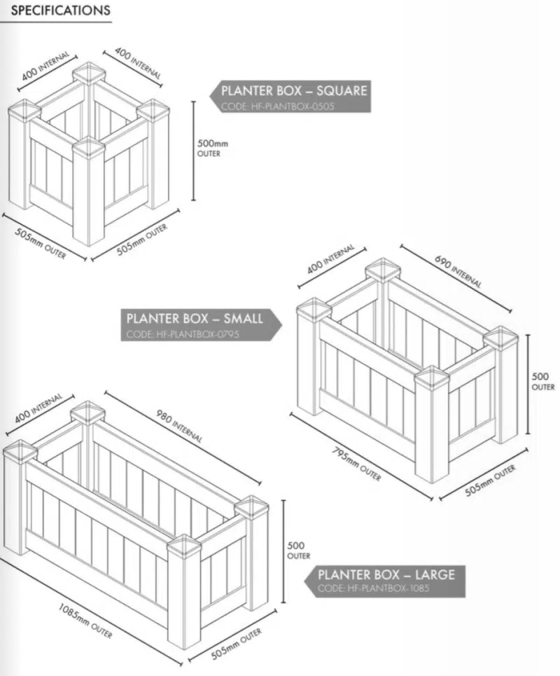 PLANTER BOX- 505mmL x 505mmD x 500mmH - Image 2